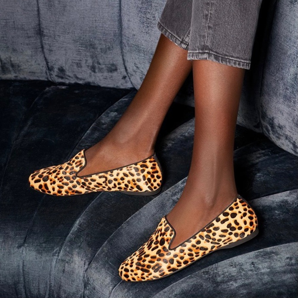 Birdies Starling calf hair cheetah print flats